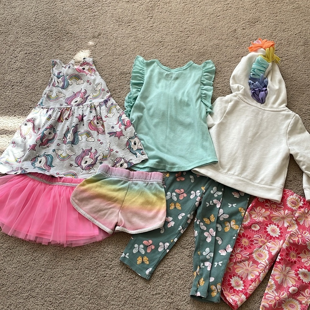 Little Girls Lot Bundle Of 2T Clothing Kids Child Toddler Play Cloths Girly Pink - Picture 11 of 11